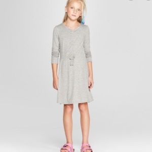 Girls' Ruched Front Long Sleeve Dress - Art Class